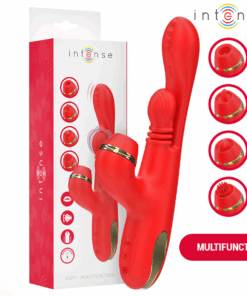 INTENSE - KATY MULTIFUNCTION CLITORIS STIMULATOR 4 INTERCHANGEABLE HEADS RED