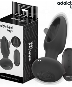 ADDICTED TOYS - ANAL PLUG WITH VIBRATING TONGUE AND REMOTE CONTROL