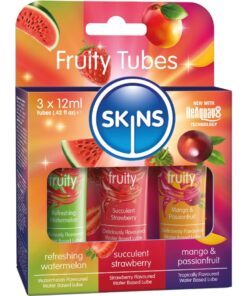 SKINS - FRUITY LUBES KIT WATERMELON, STRAWBERRY MANGO LUBRICANTS 3 x 12 ML