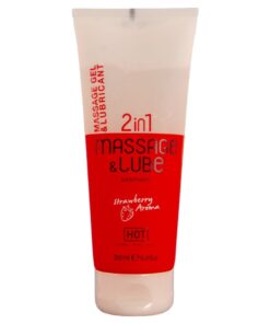 HOT - MASSAGE GLIDE GEL 2IN1 STRAWBERRY 200 ML