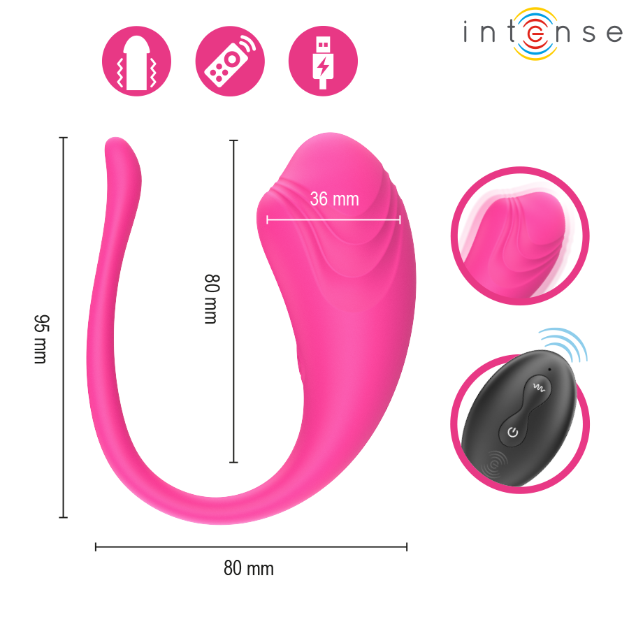 INTENSE - OLIVIA PINK VIBRATING EGG WITH REMOTE CONTROL - Bild 5